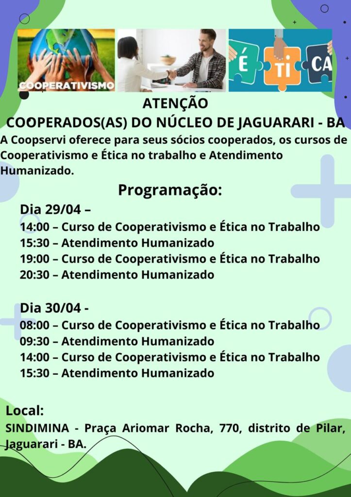 Curso para cooperados de Pilar – Jaguarari – BA